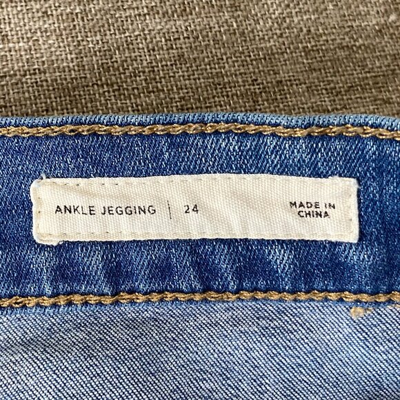 Pacsun Super Stretch Ankle Jegging Jeans Women's 24 Blue Cross Lace Casual Pant - Picture 6 of 16